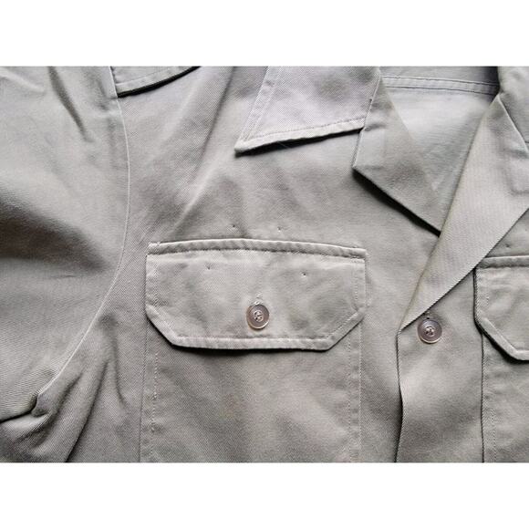 Vintage US Army Military Shirt Sz Small Tan Army Uniform Vietnam Read - Picture 3 of 8